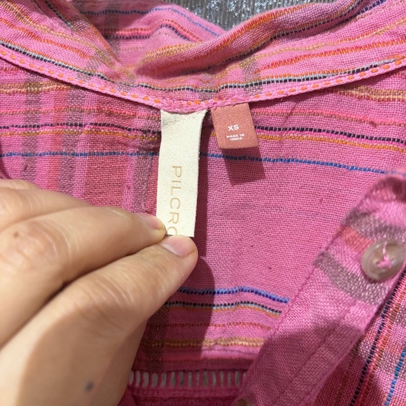 Anthropologie Pilcro Serena Surf Henley Blouse - Picture 3 of 3